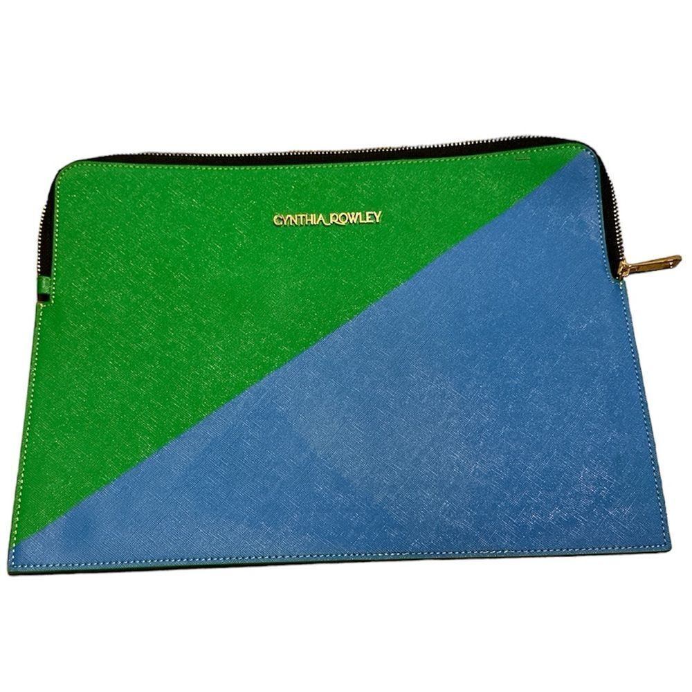 Cynthia Rowley Blue & Green Zippered iPad or Laptop Case – 13.5” x 10”